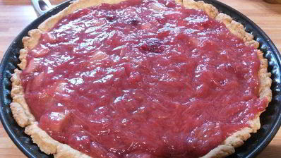 тарт с ревенем и сливочным кремом