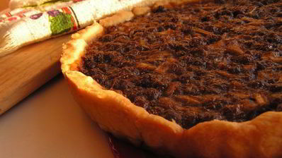 тарт с ревенем и земляничным вареньем