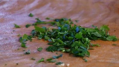 тарт со спаржей, ветчиной и пармезаном