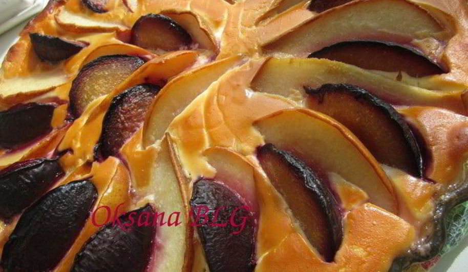 Рецепт тарта творог, фрукты, карамель