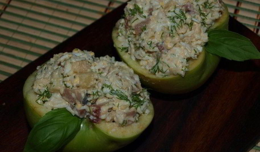 Рецепт яблок с сельдью