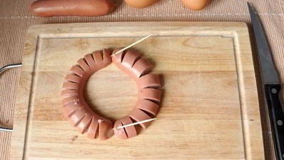 весенняя яичница с сосисками