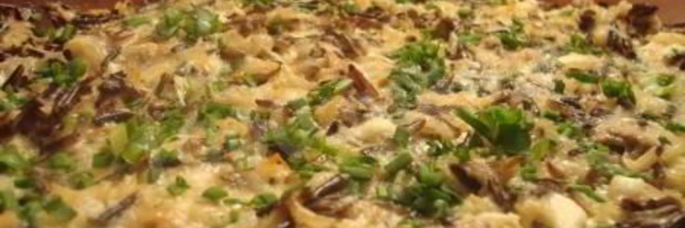 Яичница с диким рисом и грибами