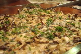 Яичница с диким рисом и грибами