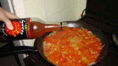 яичница с помидорами