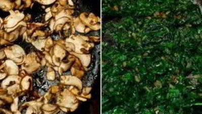 яичница со шпинатом и грибами в духовке