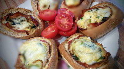 яичница в булочке