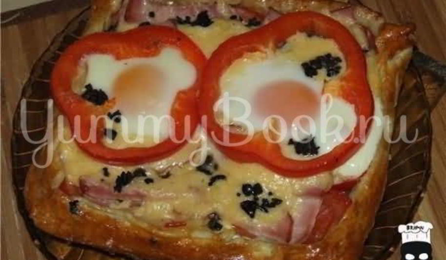 Рецепт яичницы в слоеном тесте