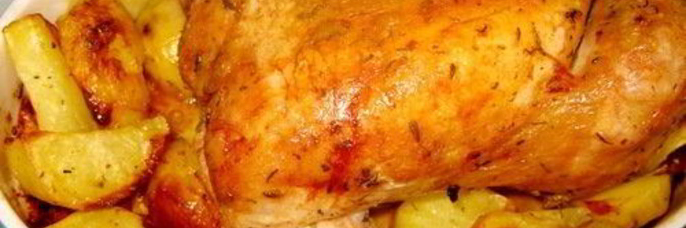 Запеченная маринованная курица