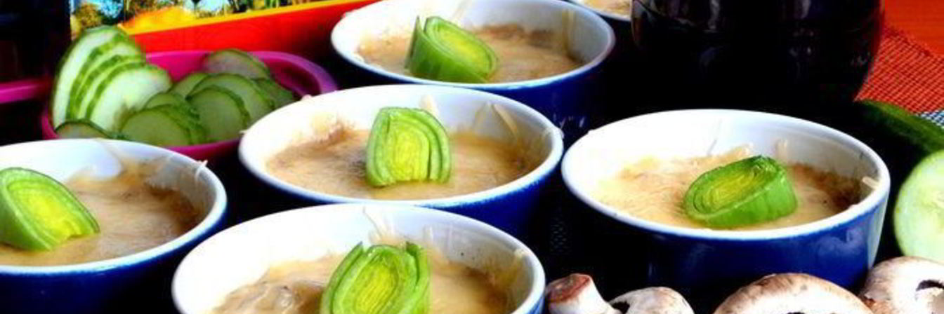 Сливочный жульен с ветчиной и грибами