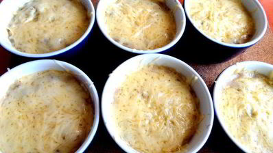 сливочный жульен с ветчиной и грибами