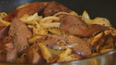 жульен с куриной печенью и грибами