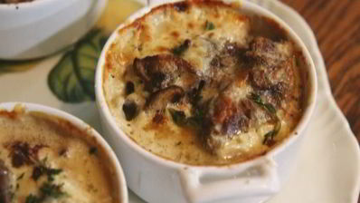 жульен с куриной печенью и грибами