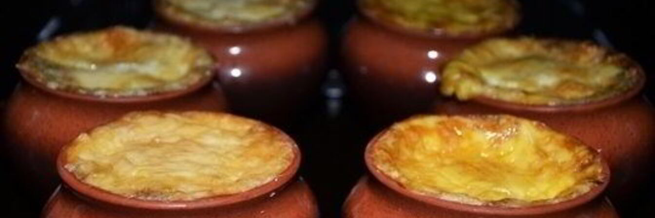 Жульен со свининой и картошкой