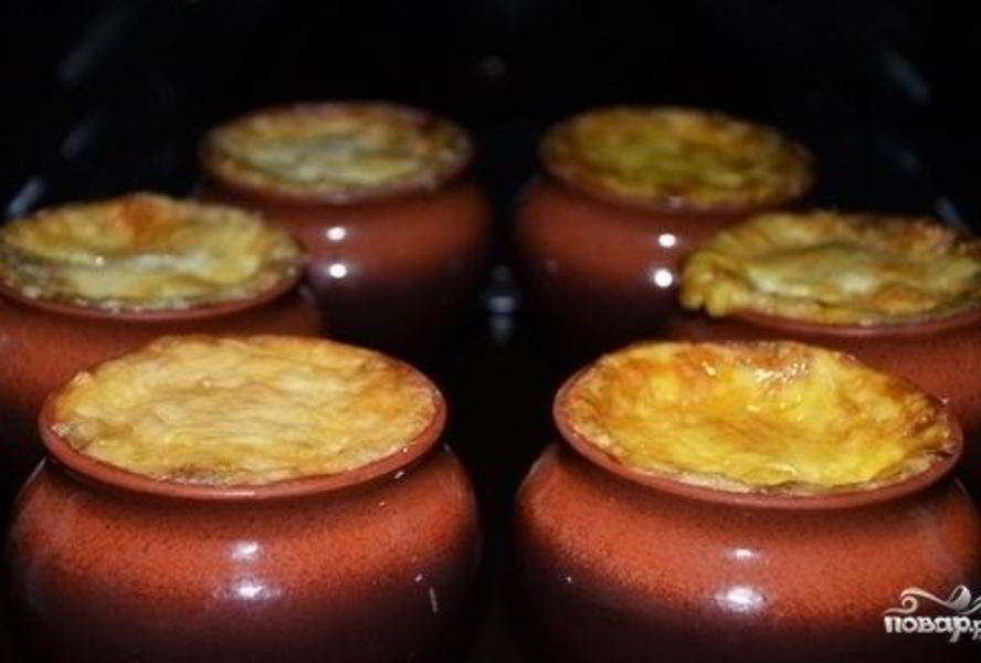 Жульен со свининой и картошкой