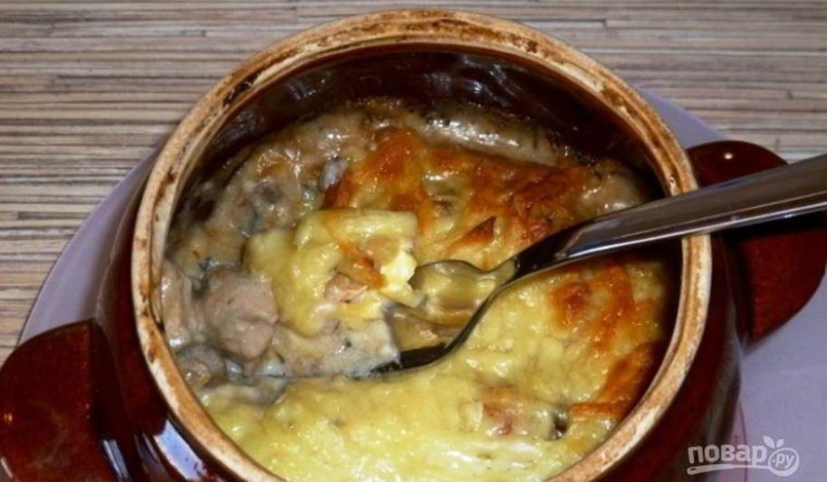 Рецепт жульена в горшочках