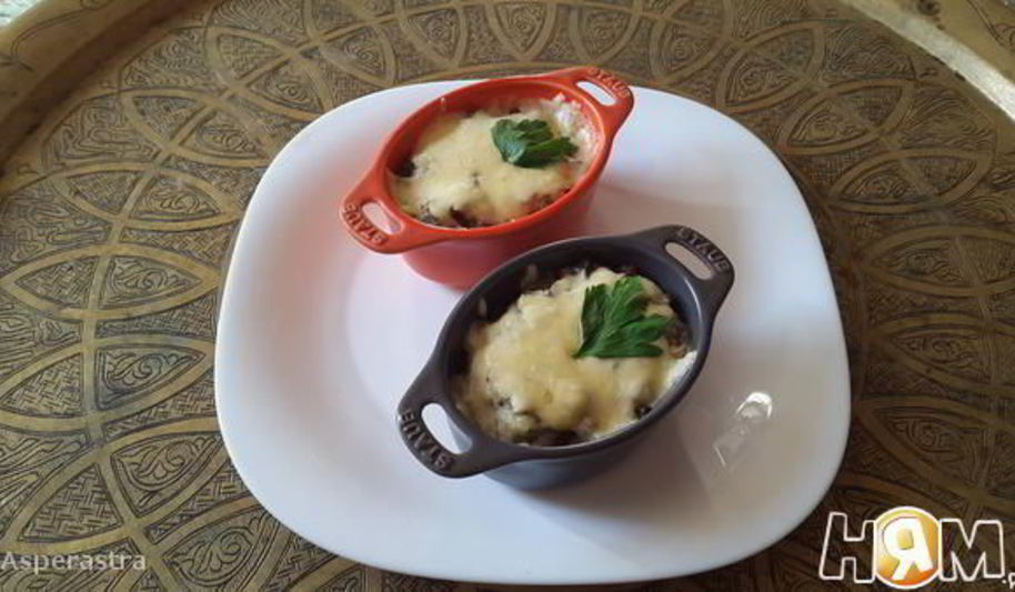 Рецепт жюльена-фьюжна из гречки с грибами